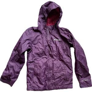 Columbia Omni-Tech Women’s Med Purple Rain Jacket Lightweight Waterproof Coat
